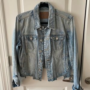 BLANK NYC distressed cropped jean jacket